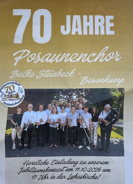 Einladung zum 70 Jubiläum des Posounenchores